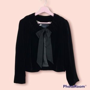 Banana Republic Dark Academia velvet front tie jacket 4